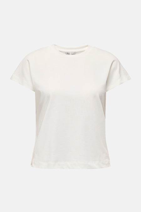 T-shirt blanc à manches courtes ONLY, design uni.