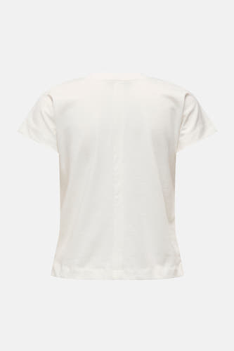 T-shirt blanc à manches courtes ONLY, avec un design uni et simple et une coupe droite.