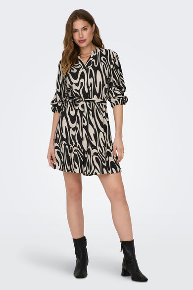 Robe &agrave; manches longues - noir