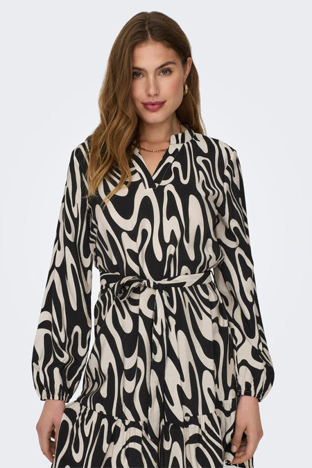 Robe &agrave; manches longues - noir
