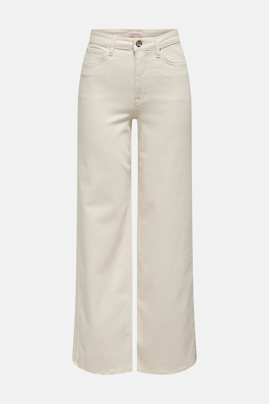 Jean large en denim blanc cassé de ONLY, avec jambes larges et poches latérales.