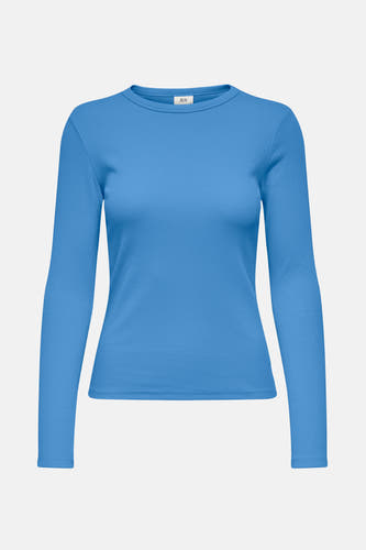 T-shirt bleu à manches longues de JDY, en tissu côtelé.