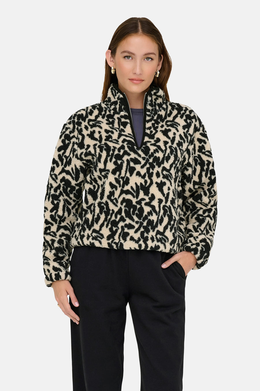 ONLNEW DALLAS L/S HIGHNECK ZIP SWT NOOS