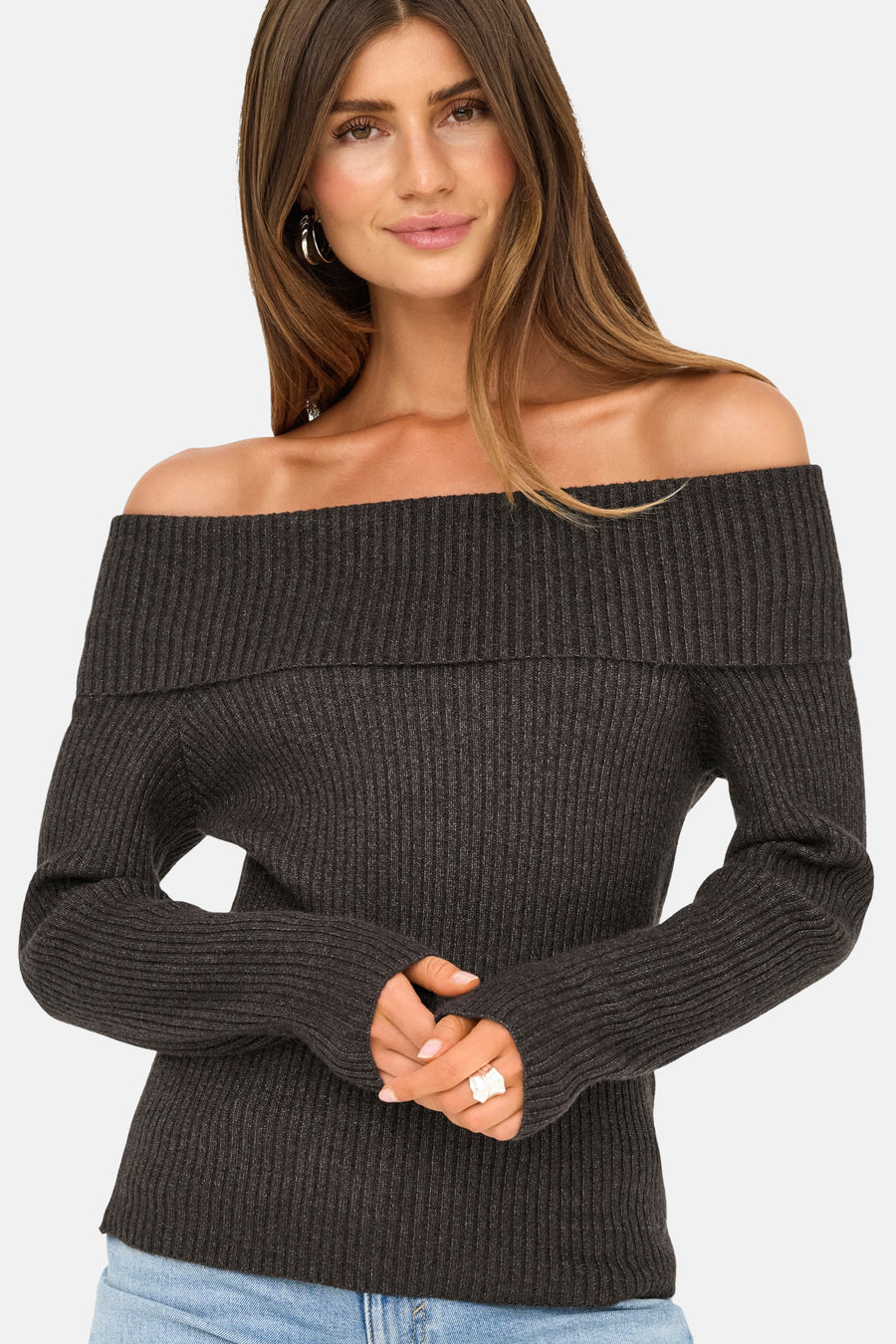 Pull (offshoulder) brun - ONLY®