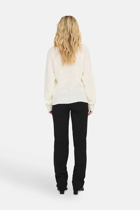 Pull à col rond - blanc