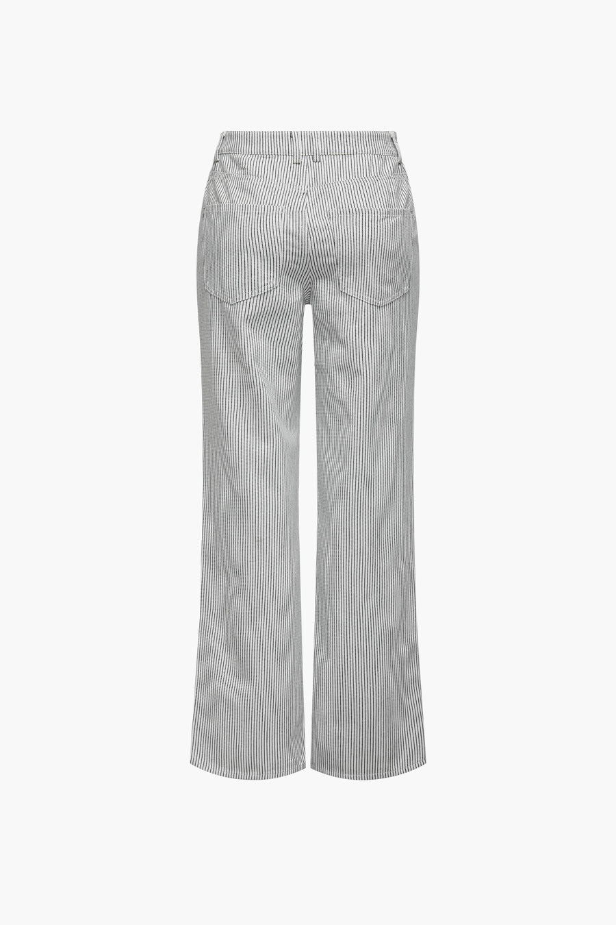 Pantalon blanc de ONLY, avec des fines rayures verticales et des poches arrière.
