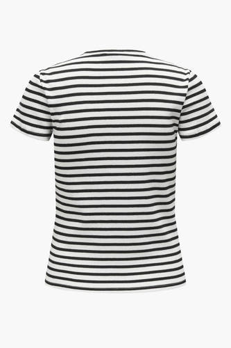T-shirt rayé noir et blanc.