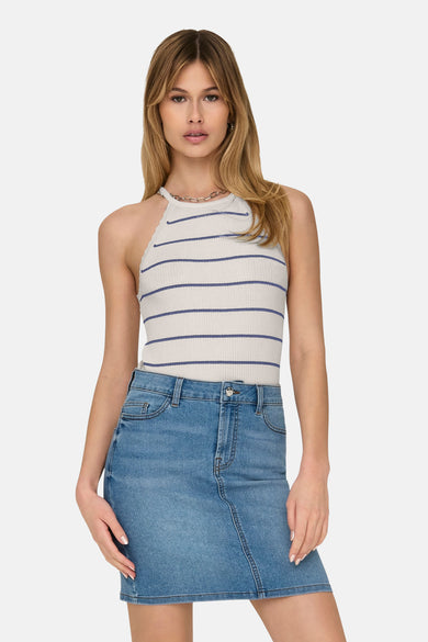 ONLGEMMA SL SCALLOP STRIPE O-NECK KNT