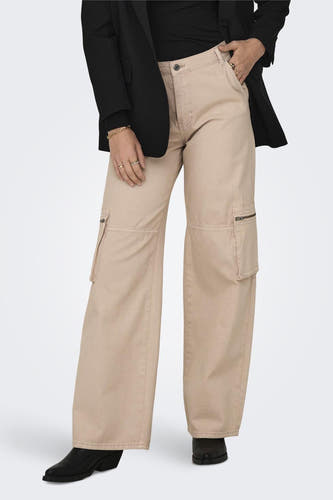 Pantalon de travail rose ONLY, avec poches sur les côtés et une coupe décontractée.