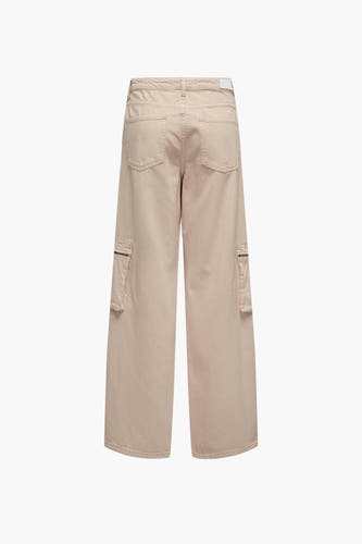 Pantalon de travail rose ONLY, avec poches et une jambe droite, arrière.