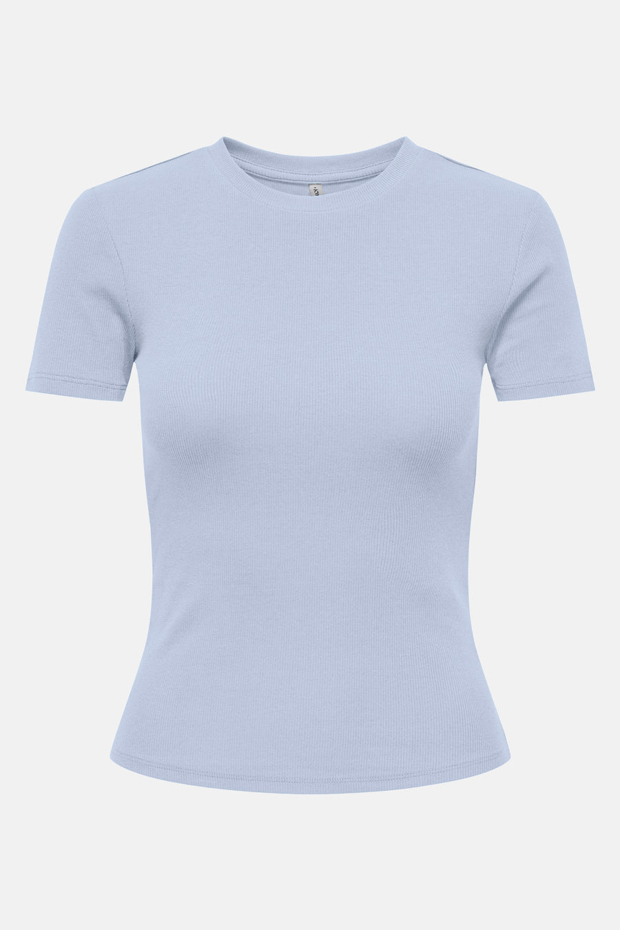 T-shirt bleu à manches courtes de ONLY, avec un col en côtes.