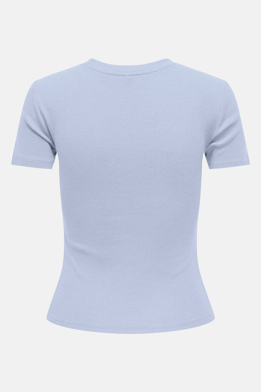 T-shirt bleu à manches courtes de ONLY, côtelé et avec une encolure ronde.