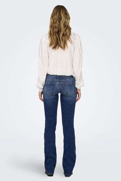 BLUSH FLARE - mid blue denim