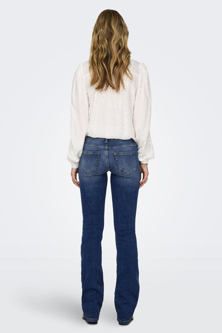 BLUSH FLARE - mid blue denim