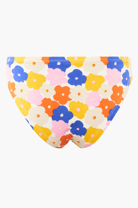 Culotte multicolore ONLY® avec un imprimé floral joyeux en bleu, rose, orange et jaune.