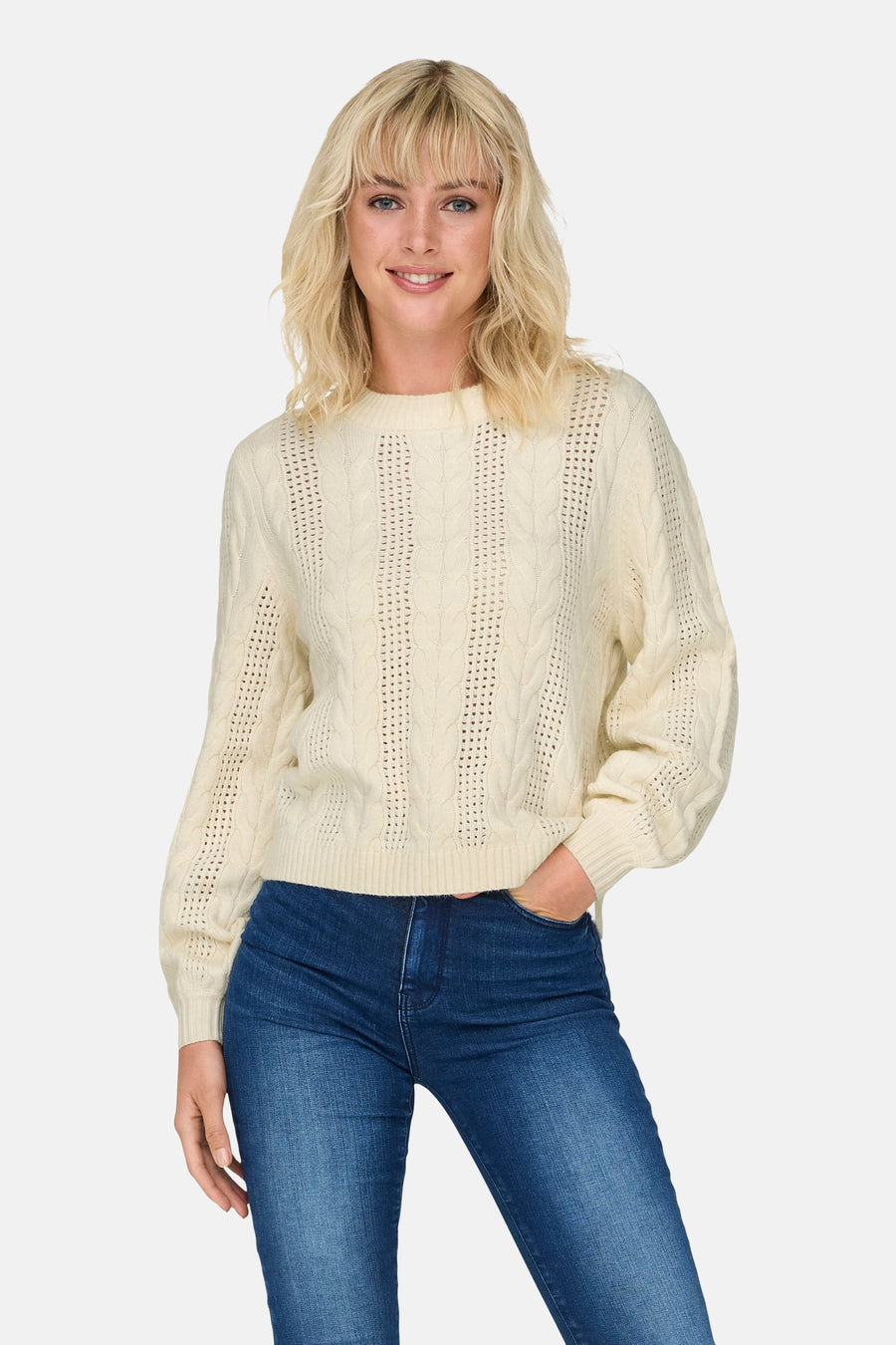 Pull à col rond - blanc - ONLY®