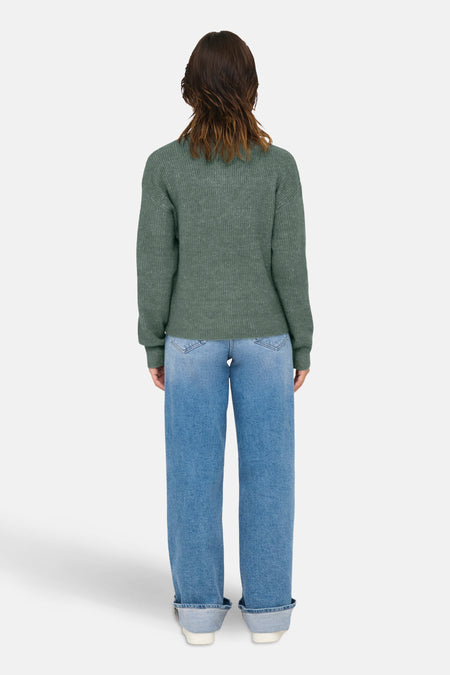 ONLTOKYO SOLID L/S ZIP PULLOVER KNT NOOS