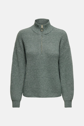 ONLTOKYO SOLID L/S ZIP PULLOVER KNT NOOS