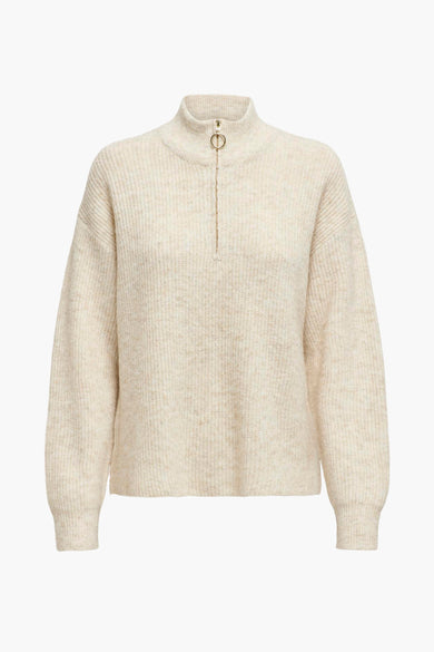 ONLTOKYO SOLID L/S ZIP PULLOVER KNT NOOS