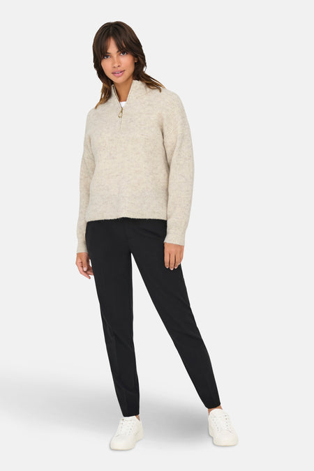 ONLTOKYO SOLID L/S ZIP PULLOVER KNT NOOS