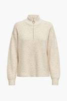 ONLTOKYO SOLID L/S ZIP PULLOVER KNT NOOS
