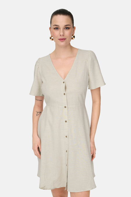Robe à manches courtes - écru