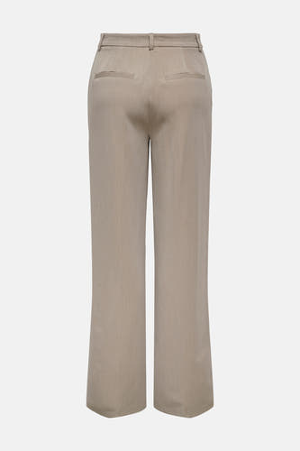 Pantalon de costume beige ONLY, avec des poches passepoilées à l'arrière.