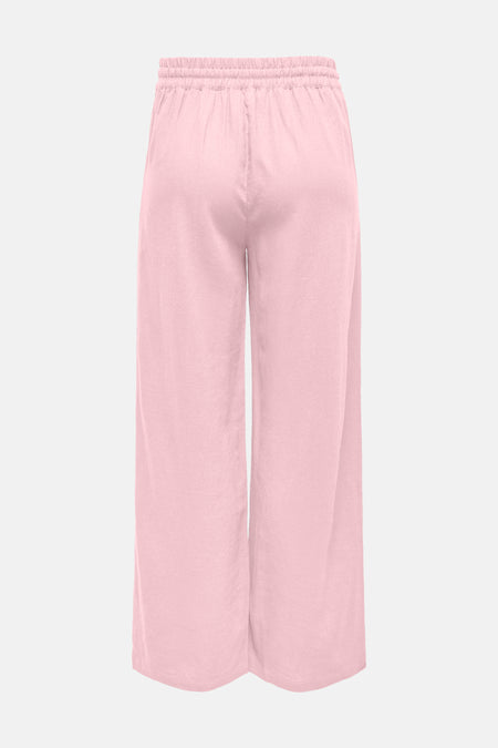 Pantalon rose de JDY, avec une ceinture élastique et une coupe ample et décontractée.