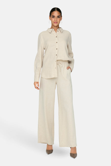 JDYSAY HW LINEN WIDE PANT WVN NOOS