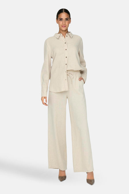 JDYSAY HW LINEN WIDE PANT WVN NOOS