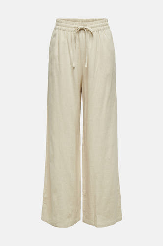 Pantalon beige de JDY, avec une ceinture élastique et des jambes larges.
