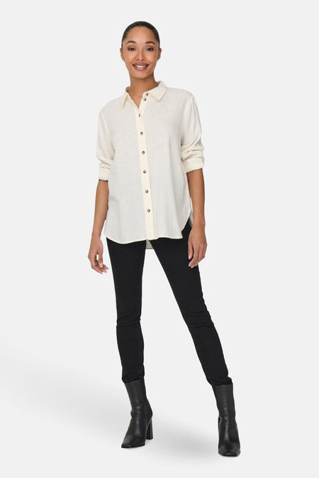 JDYSAY L/S LINEN LOOSE SHIRT WVN NOOS
