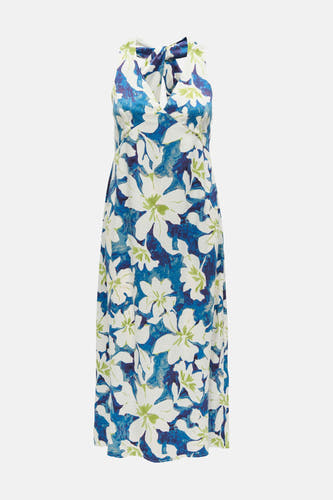 Tunique bleue sans manches de ONLY® avec une impression de fleurs blanches.