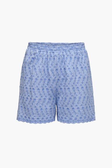 Short bleu d'ONLY avec ce taille é é et et bordsour, motif de fleurs.