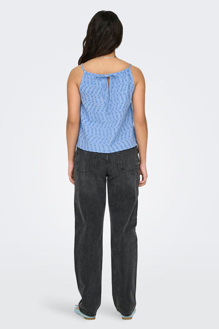 ONLTHYRA LIFE HALTERNECK EMB TOP WVN