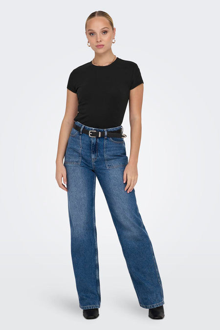ONLELINA S/S O-NECK SHORT TOP JRS NOOS
