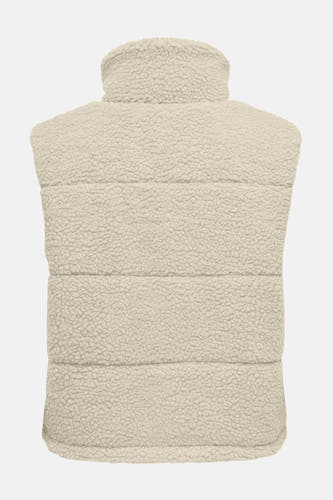 Gilet de corps écru ONLY® avec col et texture tricotée.