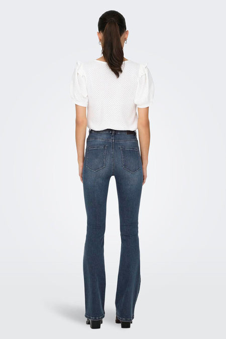 MILA FLARE - blue black denim