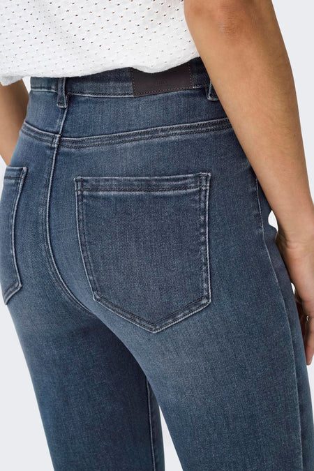 MILA FLARE - blue black denim