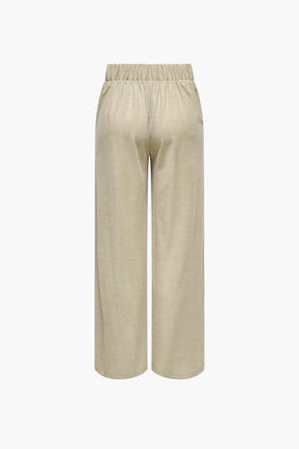 Pantalon beige de JDY, avec une taille élastique et des jambes larges.