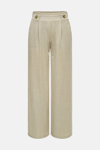 Pantalon beige de JDY, avec jambes larges et boutons décoratifs.