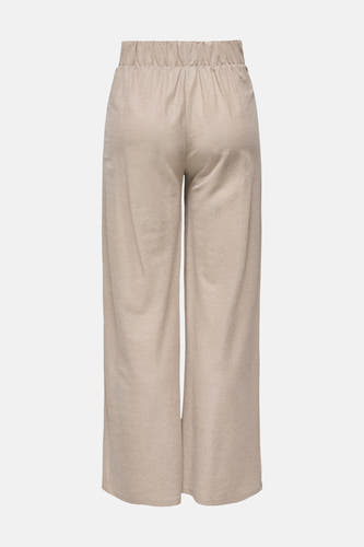 Pantalon beige de JDY avec taille élastique, coupe ample et photographié de dos.