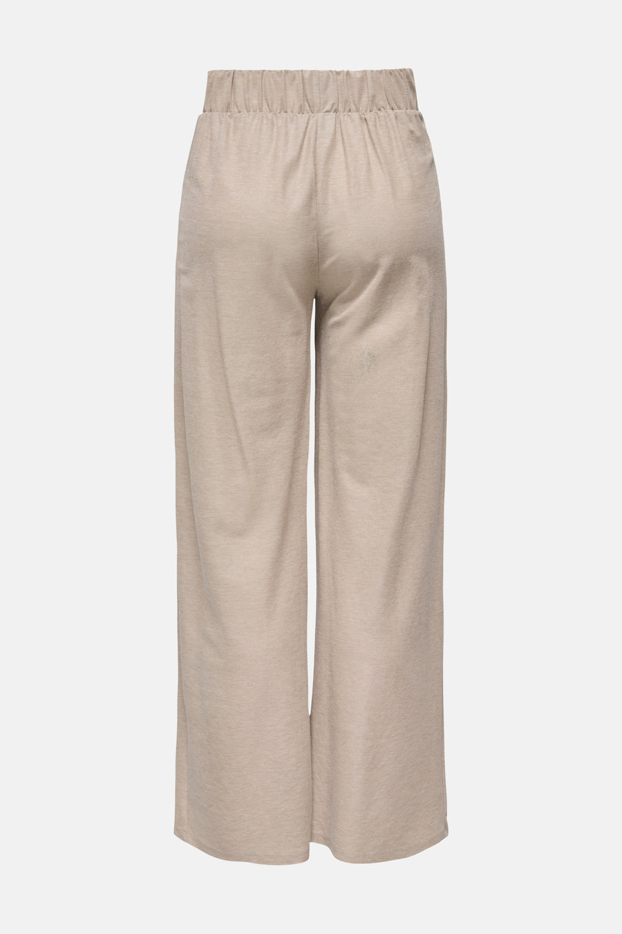 Pantalon beige de JDY avec taille élastique, coupe ample et photographié de dos.