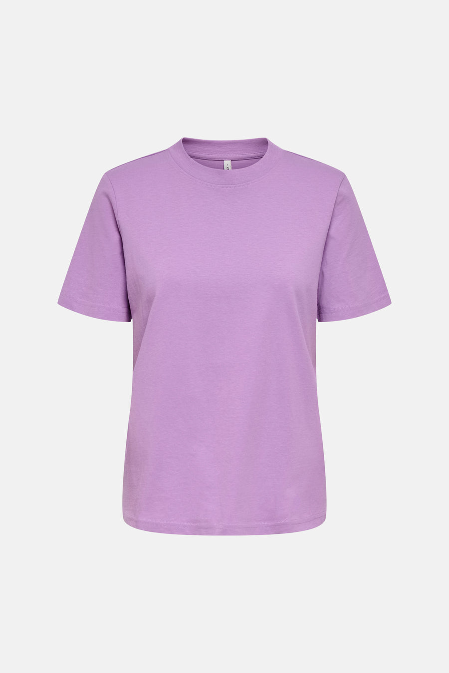 T-shirt violet de ONLY® à col rond et manches courtes, photographié à plat.