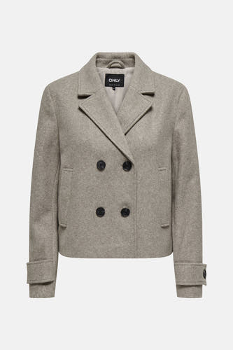 Manteau court beige ONLY avec fermeture à double bouton et manches à boutons.