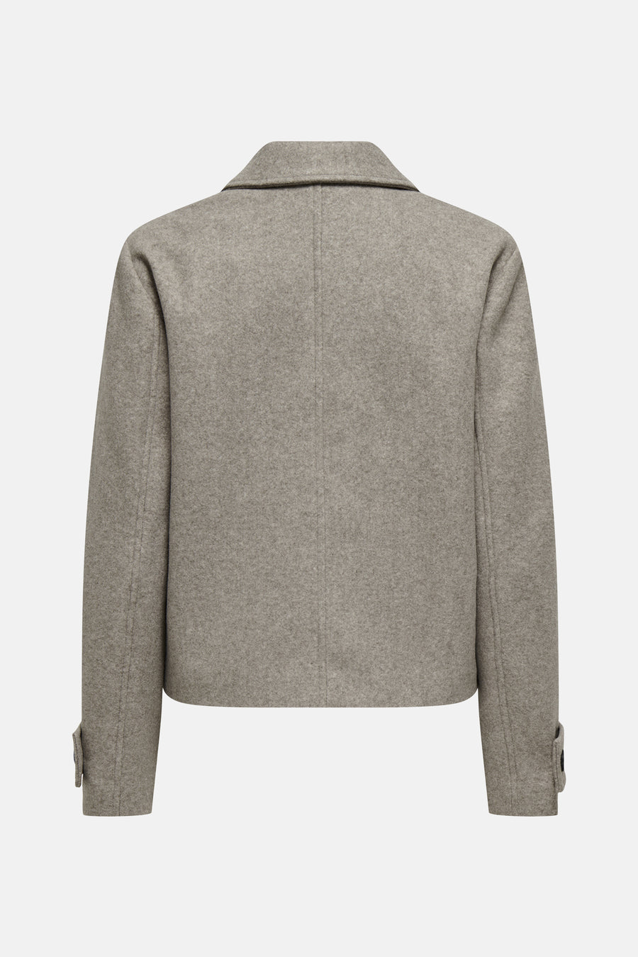 Manteau court beige d'ONLY, avec une longue et des manches longues et des détails de boutons.
