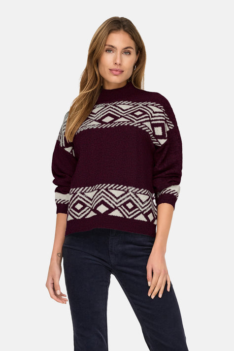 Pull à col roulé - Bordeaux