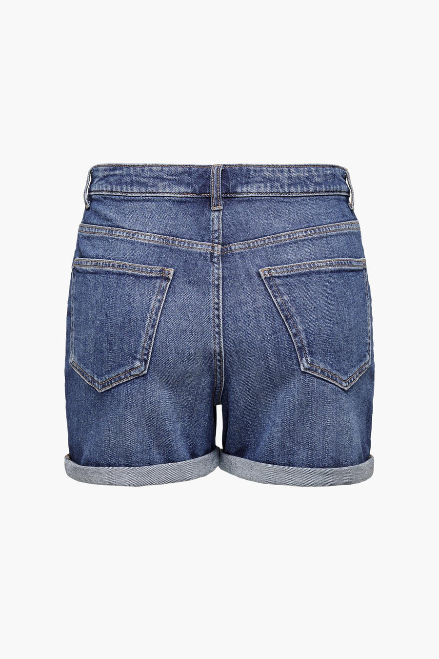 Short en denim bleu marine de ONLY, avec des poches arrière et des ourlets rabattus.