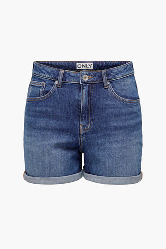 Short en denim bleu ONLY avec des poches et des poches.