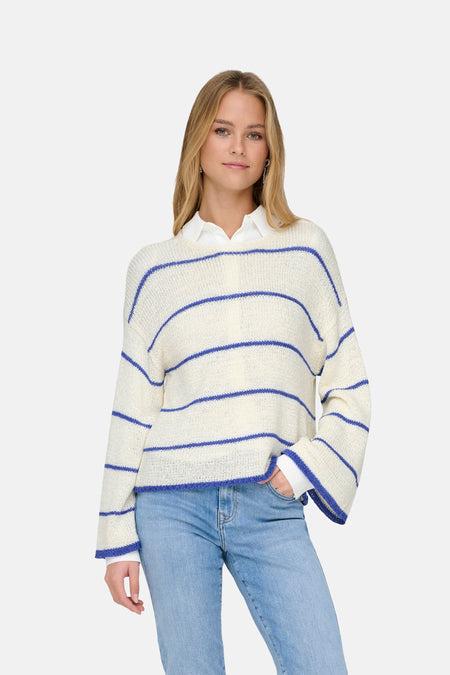 ONLGEENA 7/8 STRIPE O-NECK KNT NCA